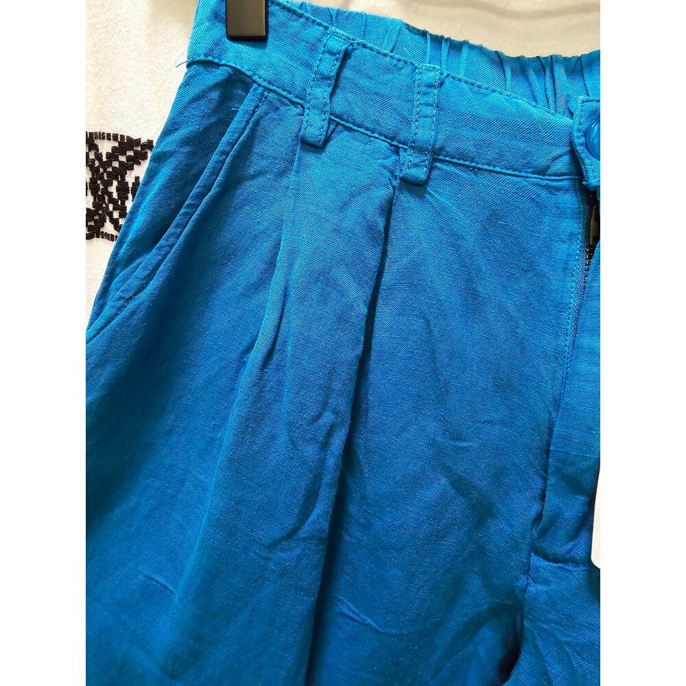 NWT Young Fabulous & Broke blue wide leg cropped high waist linen blend pants XS - Picture 4 of 11